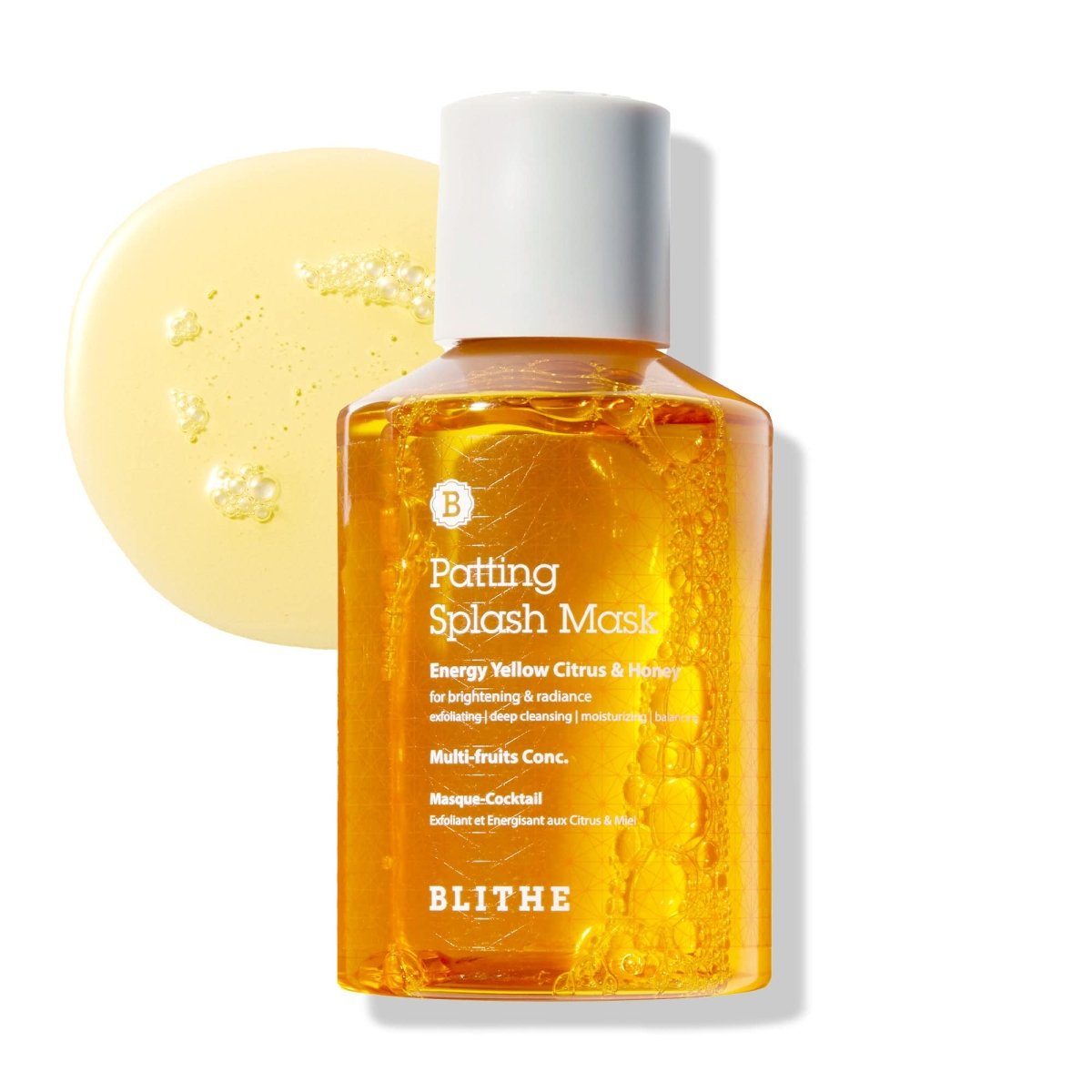 Blithe Patting Splash Mask Energy Yellow Citrus & Honey – Mascarilla Exfoliante y Hidratante en 15 Segundos - KBOX