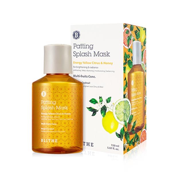 Blithe Patting Splash Mask Energy Yellow Citrus & Honey – Mascarilla Exfoliante y Hidratante en 15 Segundos - KBOX
