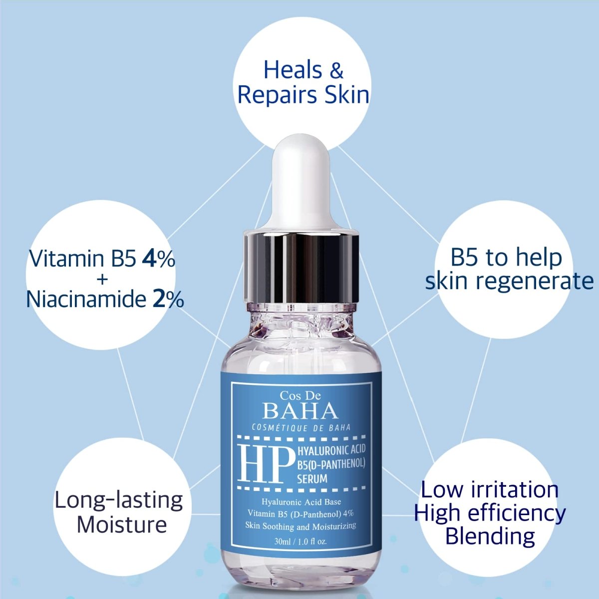 COS DE BAHA Hyaluronic+B5 Serum 30ml - KBOX