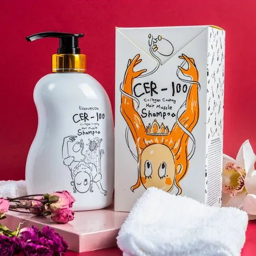 Elizavecca cer 100 collagen coating hair muscle shampoo 500ml - KBOX