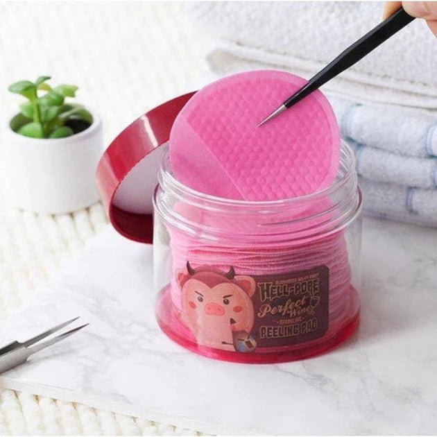 Elizavecca Hell - pore Perfect Wine Sparkling Peeling Pad 30pcs - KBOX
