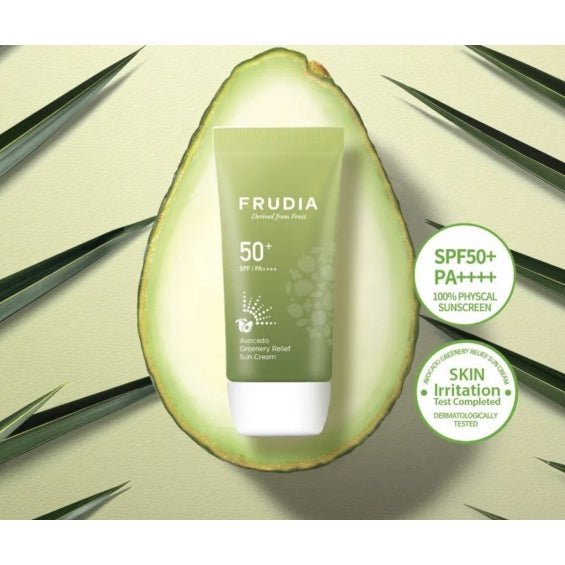 Frudia Avocado Greenery Relief Sun Cream – Protector Solar Hidratante con Extracto de Aguacate para una Piel Protegida y Nutrida - KBOX