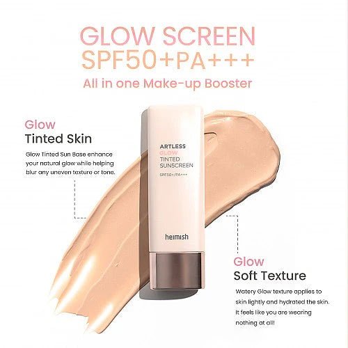 Heimish Artless Glow Tinted Sunscreen Shine Beige SPF50+ PA+++ 40ml - KBOX