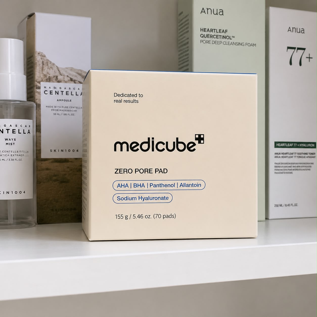 Medicube Zero Pore Pad 2.0 – Pads Exfoliantes para Poros con AHA + BHA, 70 unidades