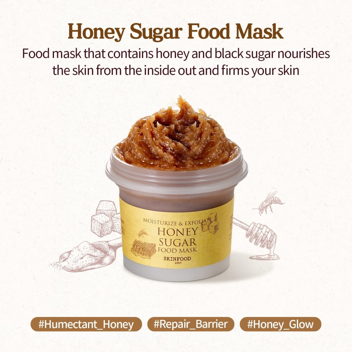 Skinfood Honey Sugar Food Mask 120g - KBOX