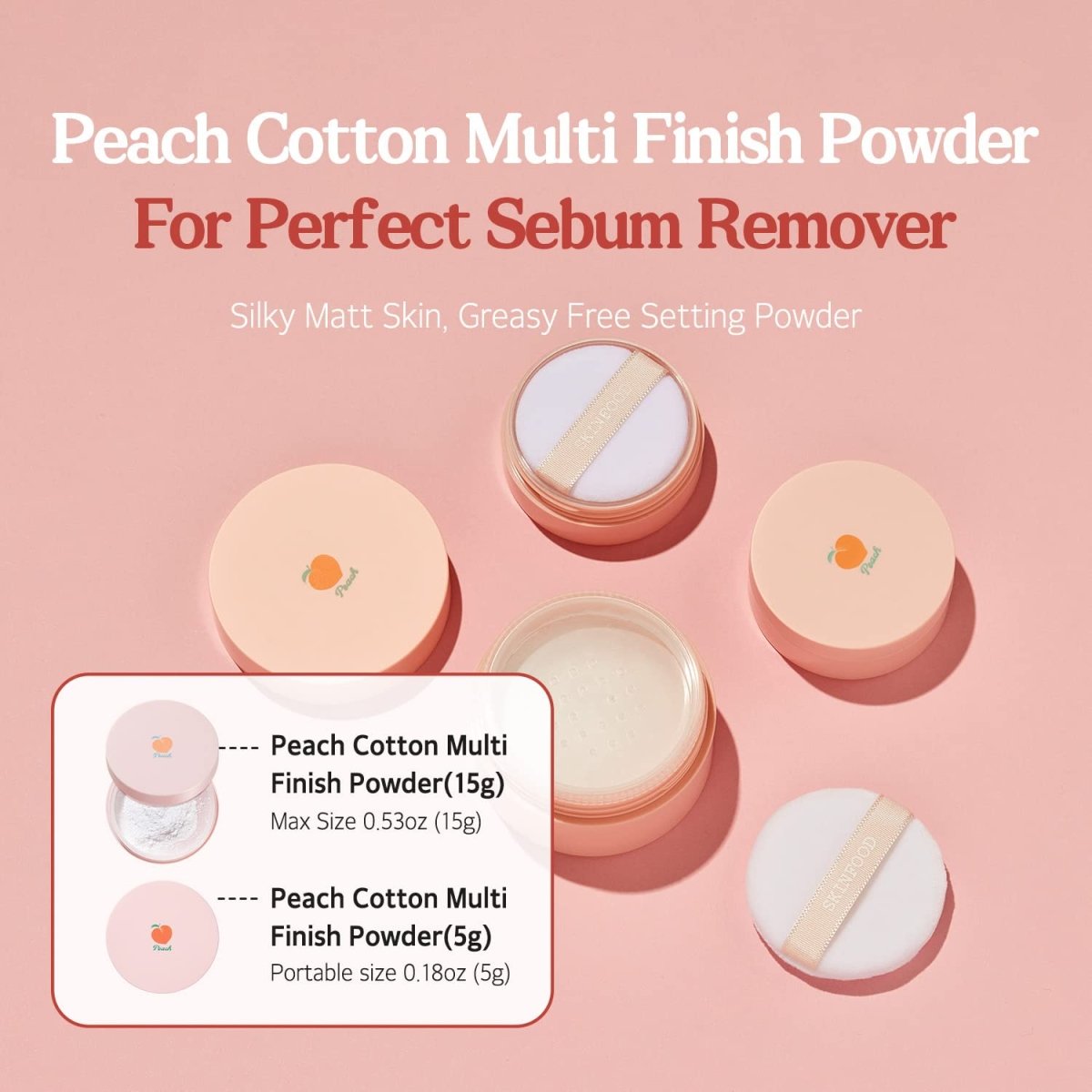 Skinfood Peach Cotton Multi Finish Powder 5g - KBOX