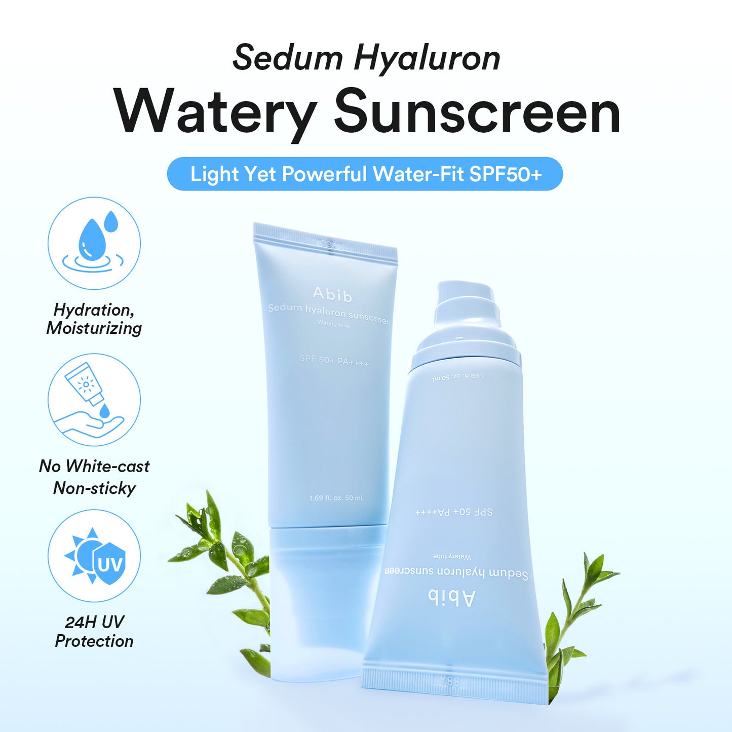 Abib sedum hyaluron sunscreen watery tube 50ml