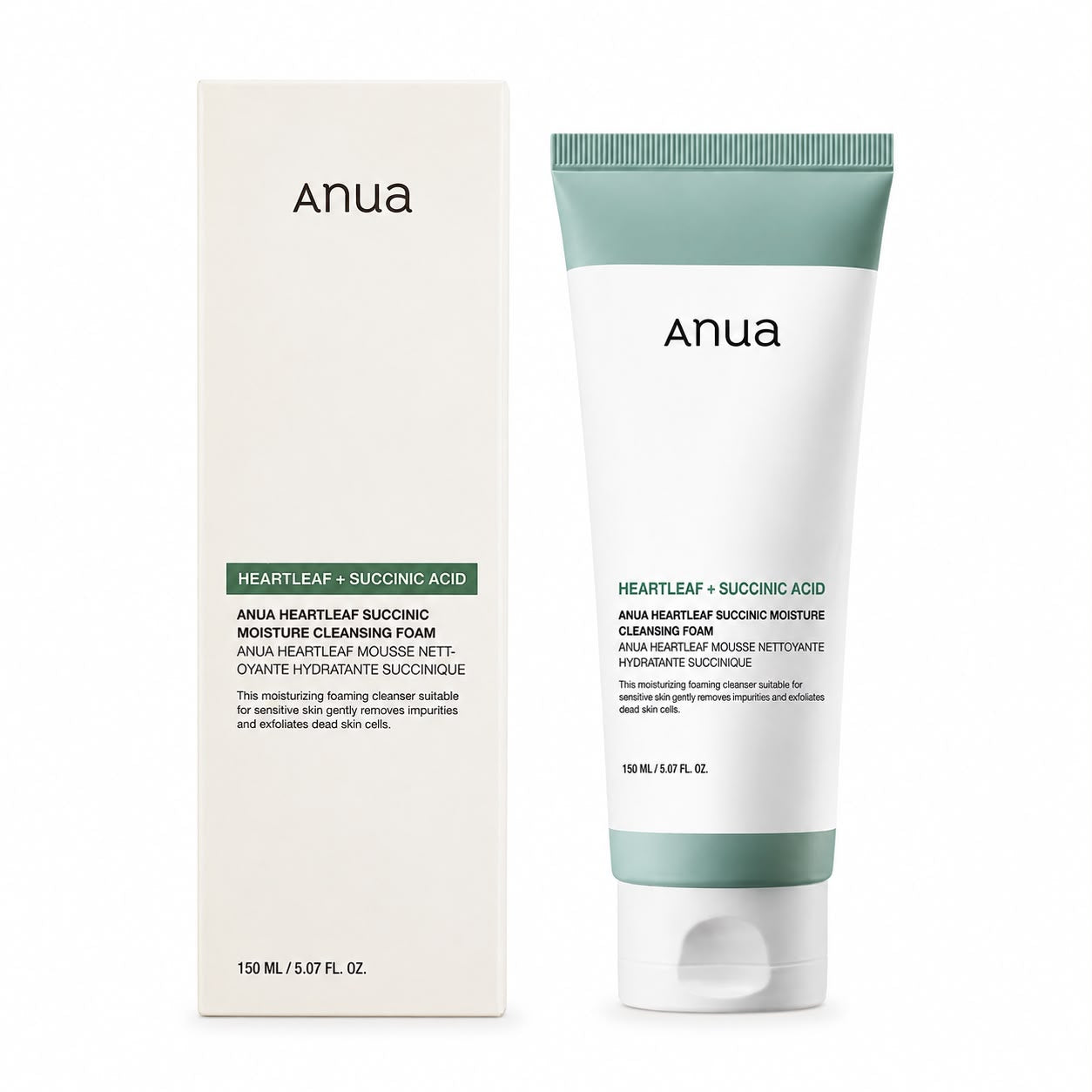 Anua Heartleaf + Succinic Acid Moisture Cleansing Foam 150 ml