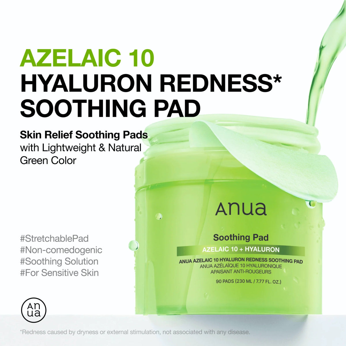 ANUA azelaic acid 10 hyaluron redness soothing pad 230ml (90ea) - KBOX