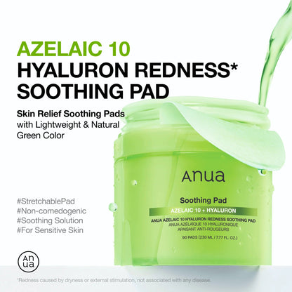 ANUA azelaic acid 10 hyaluron redness soothing pad 230ml (90ea) - KBOX