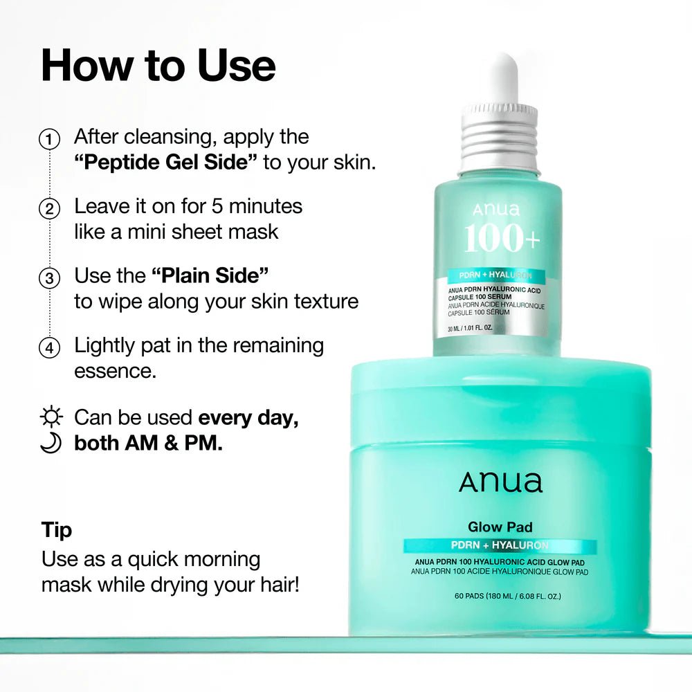 ANUA pdrn hyaluronic glow pad 180ml (60ea) - KBOX