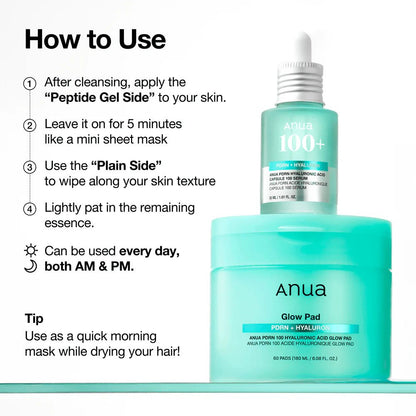 ANUA pdrn hyaluronic glow pad 180ml (60ea) - KBOX