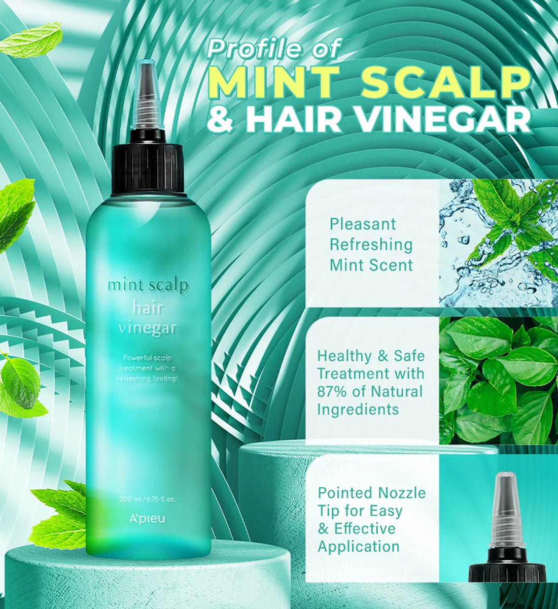 Apieu Mint Scalp Hair Vinegar 200ml - KBOX