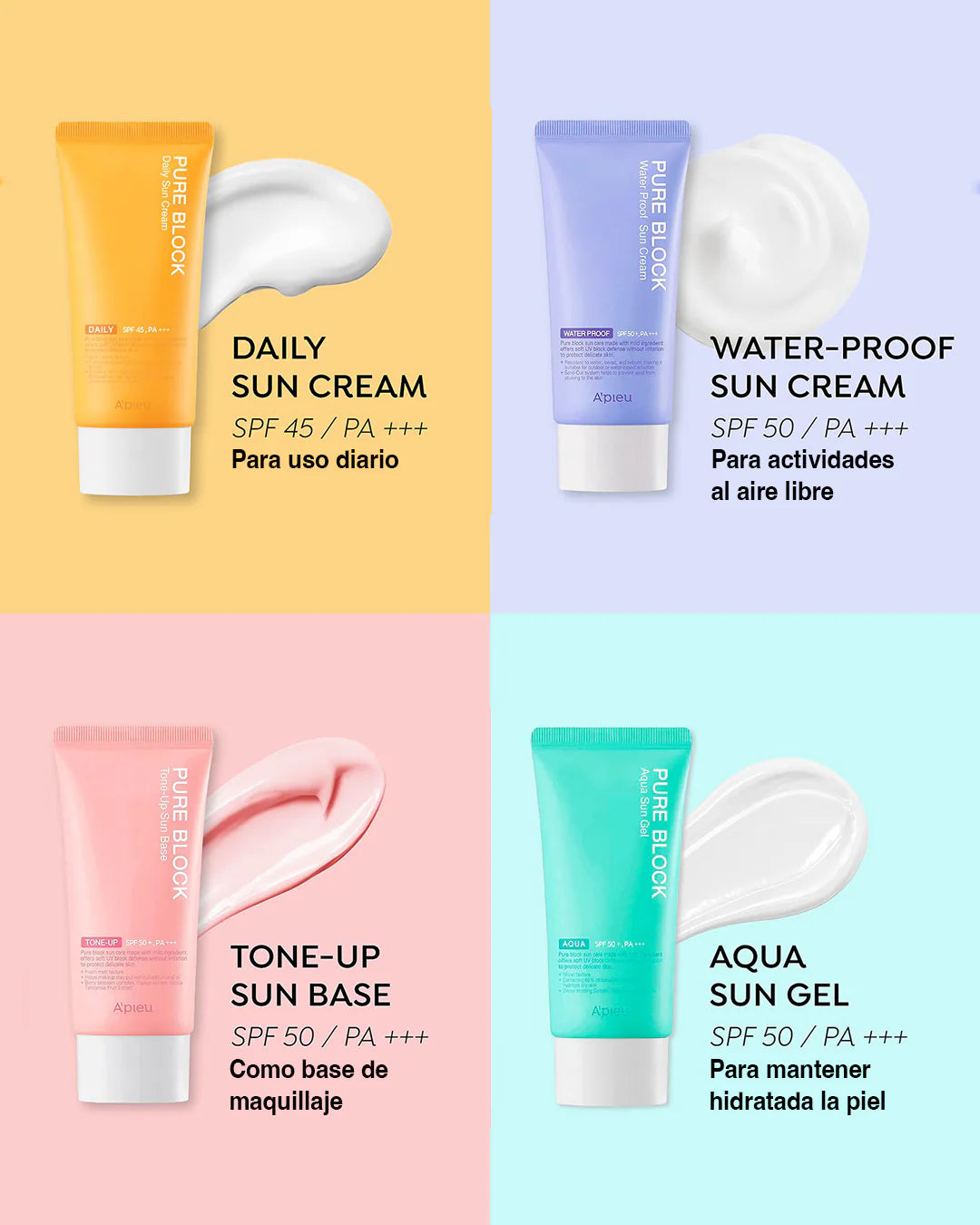 Apieu Pure Block Natural Daily Sun Cream 50ml SPF 50+ PA++++