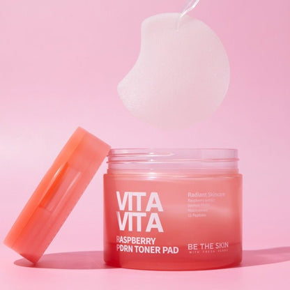 Be The Skin vitavita raspberry pdrn toner pad 120ml (60ea) - KBOX