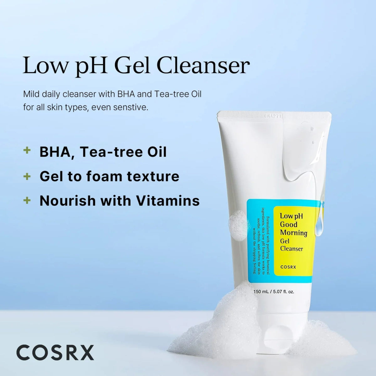 COSRX Low pH Good Morning Gel Cleanser 150ml - KBOX
