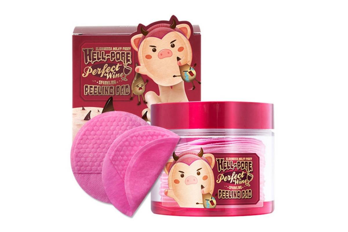 Elizavecca Hell - pore Perfect Wine Sparkling Peeling Pad 30pcs - KBOX