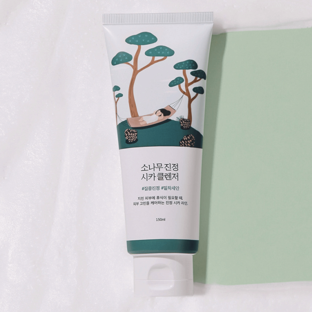 Espuma Limpiadora con Extracto de Pino y Centella para Piel Problemática Round Lab Pine Calming Cica Cleanser - KBOX
