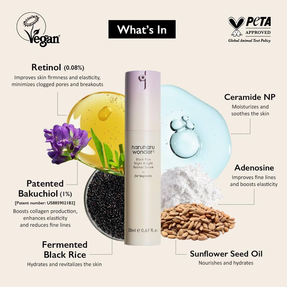 Haruharu wonder Black Rice Night Knight Retinol Serum 20ml - KBOX