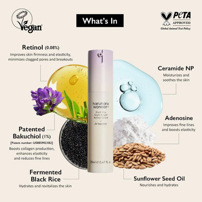 Haruharu wonder Black Rice Night Knight Retinol Serum 20ml - KBOX
