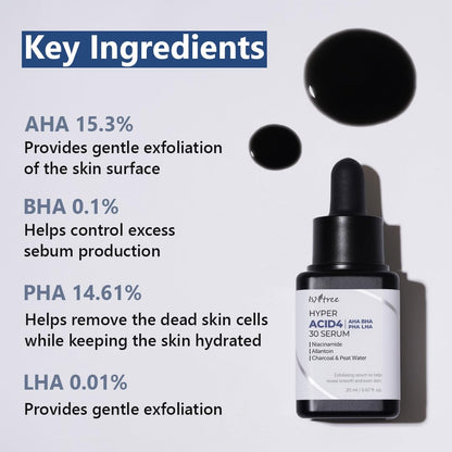 ISNTREE Hyper Acid 4 AHA BHA PHA LHA 30 Serum 20ml - KBOX