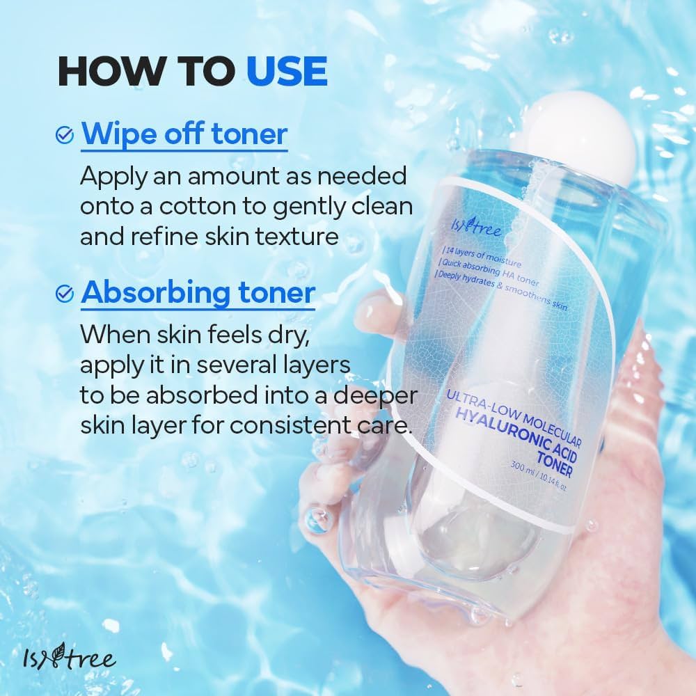 ISNTREE ultra - low molecular hyaluronic acid toner 300ml - KBOX