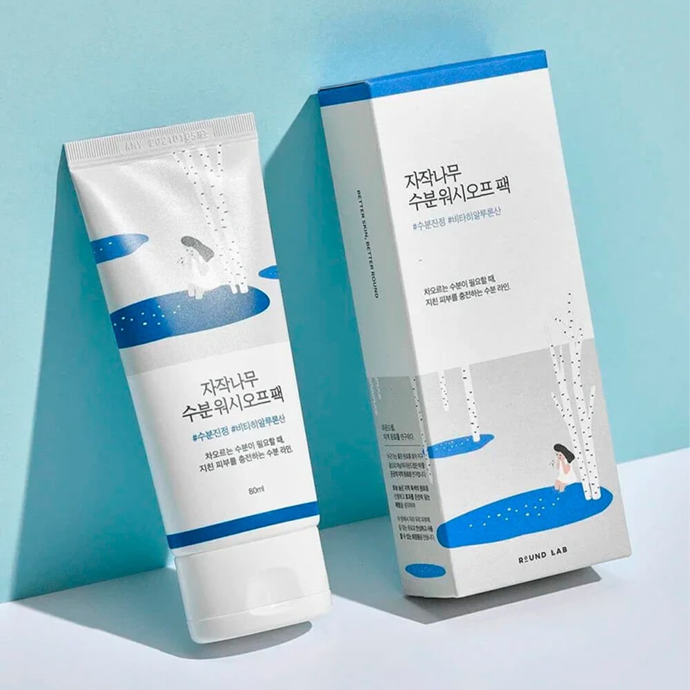 Mascarilla hidratante con 52% de savia de abedul Round Lab Birch Juice Moisturizing Washoff Pack - KBOX