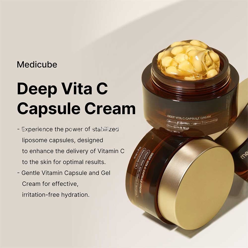 Medicube DEEP VITA C CAPSULE CREAM – Crema en Cápsulas con Vitamina C para una Piel Radiante y Revitalizada - KBOX