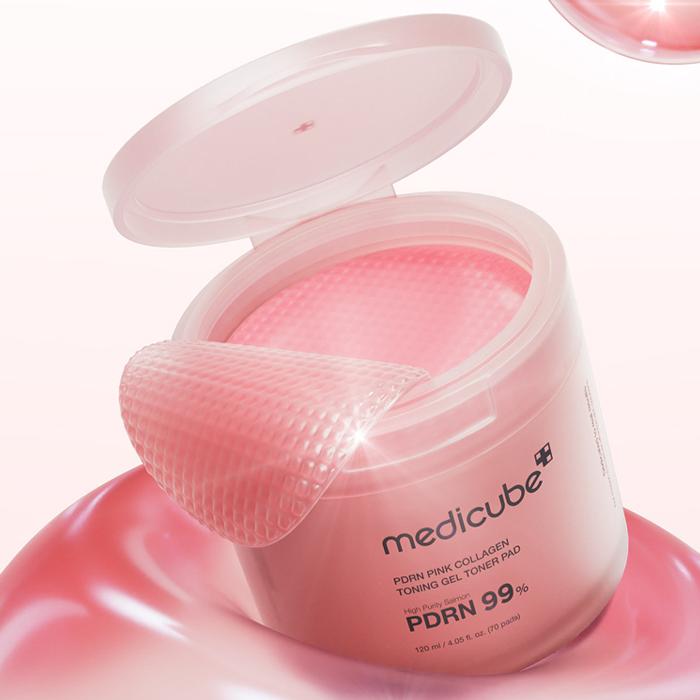 Medicube pdrn pink collagen toning gel toner pad 120ml 70ea - KBOX