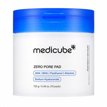 Medicube Zero Pore Pad 2.0 – Pads Exfoliantes para Poros con AHA + BHA, 70 unidades