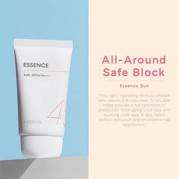 Missha all around safe block essence sun spf45 pa+++ 50ml - KBOX