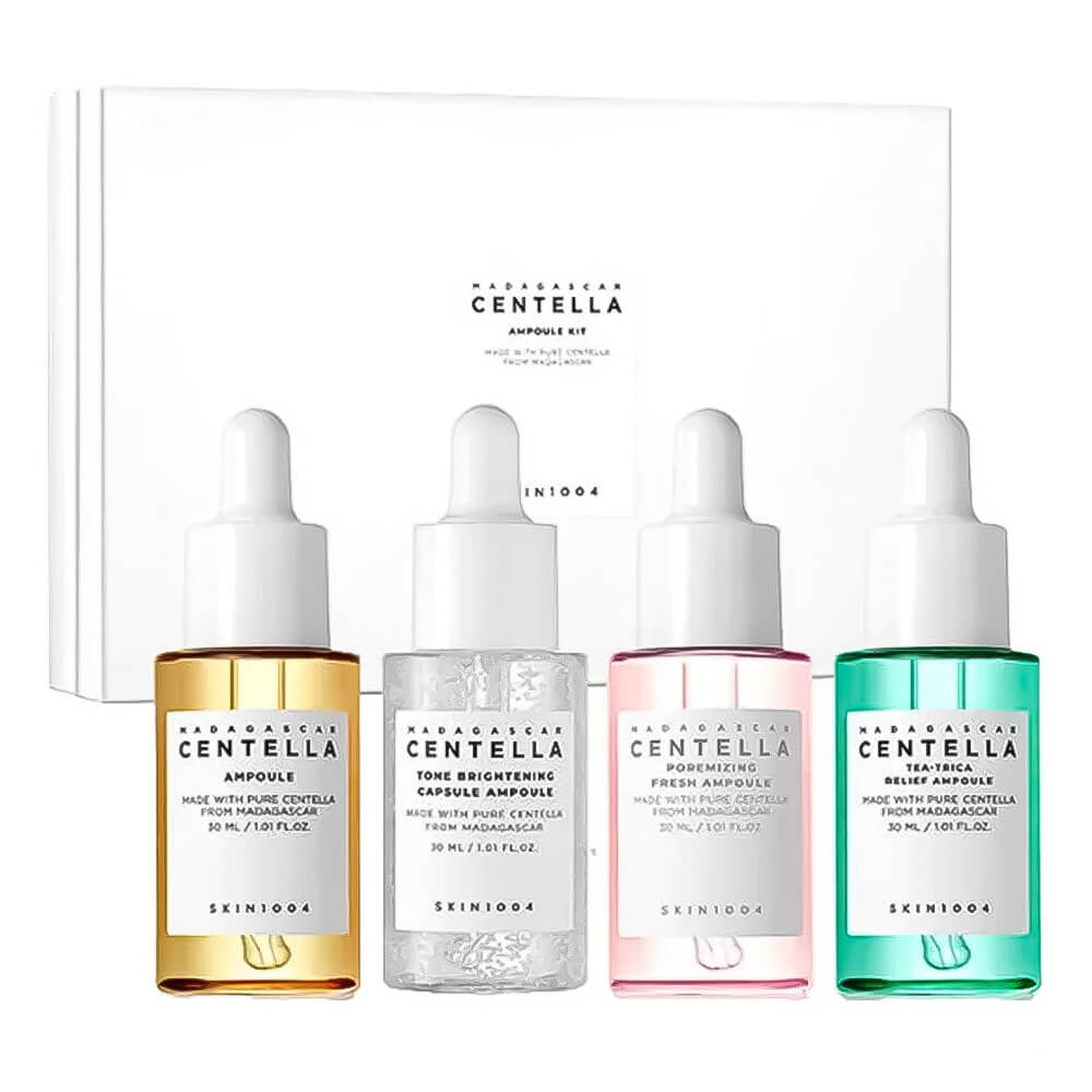 Set de sueros con centella asiática Madagascar Centella Ampoule Kit (mini ampoule 4 types) - KBOX