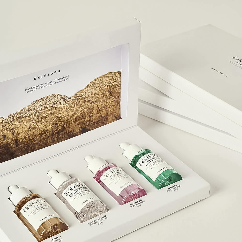 Set de sueros con centella asiática Madagascar Centella Ampoule Kit (mini ampoule 4 types) - KBOX