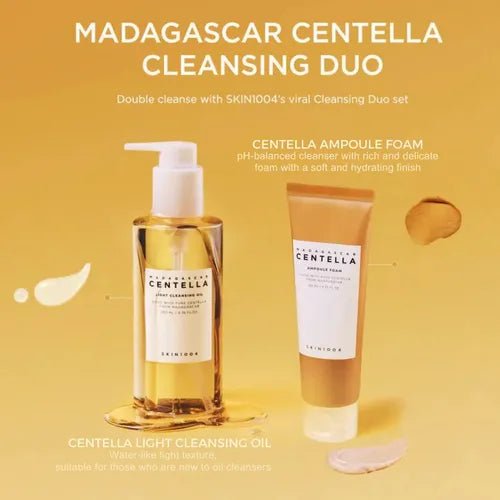 Skin1004 madagascar centella double cleansing duo (cleansing oil+centella cleansing foam) - KBOX